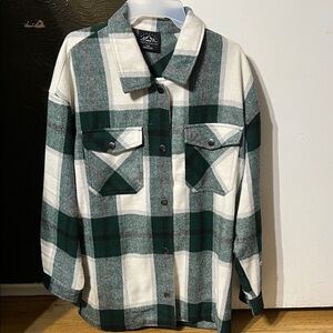 Plaid Green and White Women's Blazer